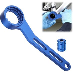6-in-1 Bike Bottom Bracket Tool with Crank Arm Cap Install Removal Tool, Multifunctional BB Wrench for 12/16-Notch 39/41/44/46/49mm, Wrench for Mountain Road Bikes in Kuwait