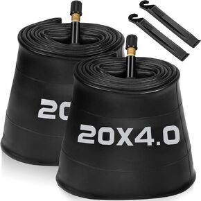 2 Pack 20x4.0 Fat Tire Tube, Heavy Duty Bike Inner Tube with 32mm Schrader Valve & 2 Tire Levers, 20x3.5-4.5 Bike Tube for MTB & E-Bikes in Kuwait