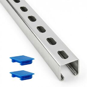 1-5/8" Strut Channel Trolley Track, 4.8 ft (57.5 in), 12 Gauge Metal Steel, Galvanized- High Zinc Coating with Spangle, Heavy-Duty U Channel with Short Slotted Back, Sturdy & Durable, 1 Pack in Kuwait