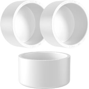 تركيب غطاء نهاية أنبوب PVC مقاس 3 بوصات، 4 قطع SCH40 محول قابس أنبوب PVC من فئة الأثاث، مقابس أغطية نهاية منزلقة للأنابيب البيضاء للأثاث المدمج رف حديقة DIY in Kuwait