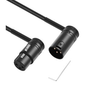 كابل محول XLR ذو الزاوية اليمنى، كابل ميكروفون أنثى XLR قابل للتعديل 90 درجة إلى 90 درجة XLR أنثى، سلك ميكروفون قابل للدوران لميكروفون الخلاط in Kuwait
