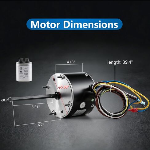 ORM5458، ORM5458B محرك مروحة كوندرسر، 1/3 حصان، 1075 دورة في الدقيقة، 208-230 فولت، 2 أمبير، إطار 48Y، محرك مروحة مكثف تيار متردد بمحمل كروي لـ A.O. سميث F48U23A01، جونستون سبلاي S89-728، إيمرسون 5458، GE 3458 in Kuwait