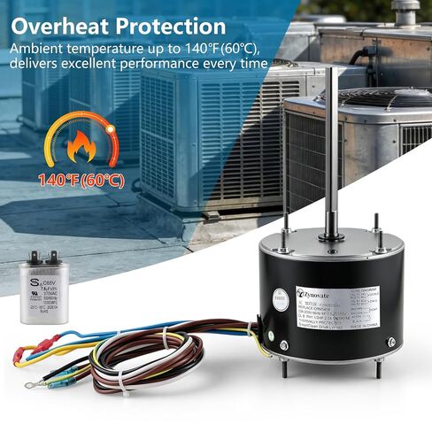 ORM5458، ORM5458B محرك مروحة كوندرسر، 1/3 حصان، 1075 دورة في الدقيقة، 208-230 فولت، 2 أمبير، إطار 48Y، محرك مروحة مكثف تيار متردد بمحمل كروي لـ A.O. سميث F48U23A01، جونستون سبلاي S89-728، إيمرسون 5458، GE 3458 in Kuwait