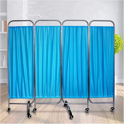 Foldable Privacy Screen - 4 Panel Medical Room Divider, Rolling Temporary Fence for Clinic, Patient, and Exam Room Use in Kuwait