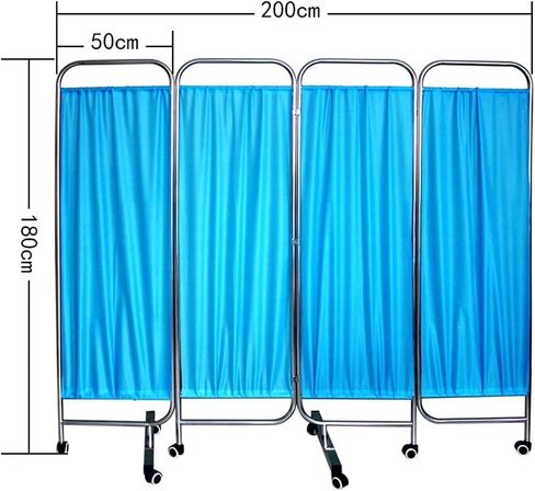 Foldable Privacy Screen - 4 Panel Medical Room Divider, Rolling Temporary Fence for Clinic, Patient, and Exam Room Use in Kuwait