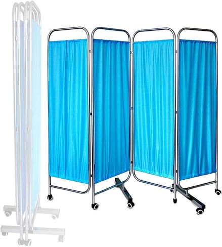 Foldable Privacy Screen - 4 Panel Medical Room Divider, Rolling Temporary Fence for Clinic, Patient, and Exam Room Use in Kuwait