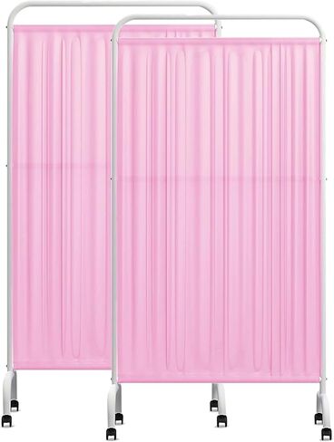 Portable Medical Privacy Screen - 2 Panel Mobile Partition Room Dividers with Wheels, Waterproof Fabric, Ideal for Healthcare and Medical Settings in Saudi Arabia