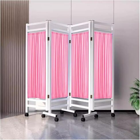 Foldable Privacy Screen, 4 Panel Medical Privacy Screen on Wheels, Room Divider for Ward, Beauty Salon, Health Hall, Standing Door Partition in Saudi Arabia