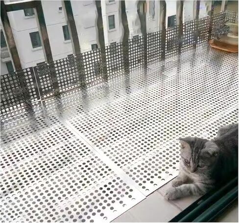 Stainless Steel Perforated Plate,304 Stainless Steel Perforated Metal Sheet Panel 27x120cm, 0.3mm Thick Mesh for Balcony Fence, Durable Perforated Mesh Panel, Outdoor Metal Fencing in Saudi Arabia