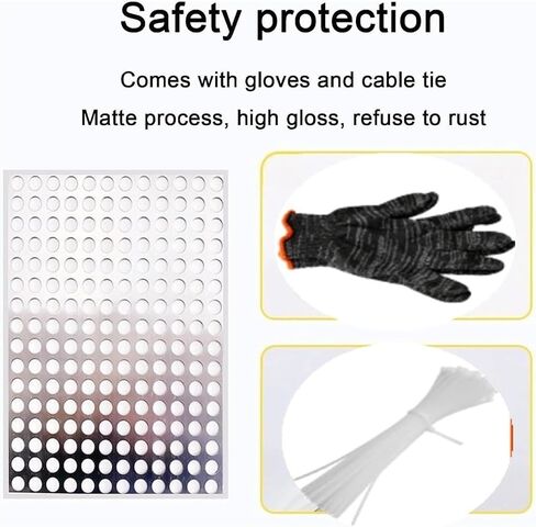 Stainless Steel Perforated Plate,304 Stainless Steel Perforated Metal Sheet Panel 27x120cm, 0.3mm Thick Mesh for Balcony Fence, Durable Perforated Mesh Panel, Outdoor Metal Fencing in Saudi Arabia
