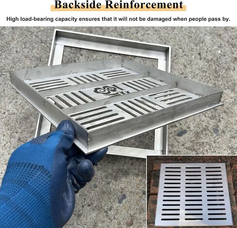 Square Metal Drain Grate Cover for Indoor/Outdoor Use - Durable Floor Drain for Garden, Walkway, Patio, Deck - Heavy-Duty, Rust-Resistant Drainage Solution in Saudi Arabia