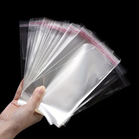 Self-Sealing Gift Bags 100 Pack With Sealing Strips, Small Clear Resealable Bags For Party Favors Jewelry Retail Packaging, 8 * 10cm in Kuwait