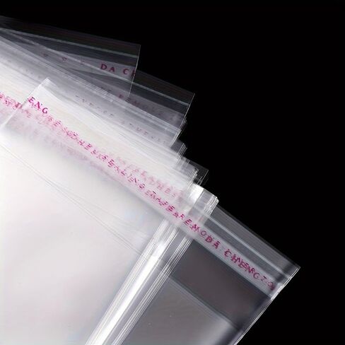 Self-Sealing Gift Bags 100 Pack With Sealing Strips, Small Clear Resealable Bags For Party Favors Jewelry Retail Packaging, 8 * 10cm in Kuwait