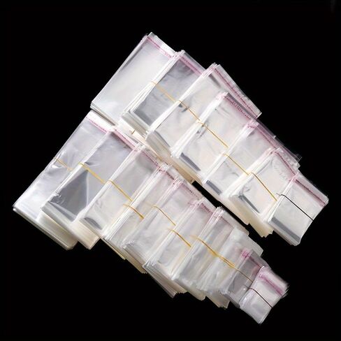 Self-Sealing Gift Bags 100 Pack With Sealing Strips, Small Clear Resealable Bags For Party Favors Jewelry Retail Packaging, 8 * 10cm in Kuwait