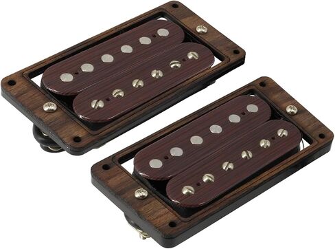 High Output Guitar Humbucker Pickup Set Double Coil Alnico 5 Pickup Electric Guitar Parts Replacement Neck and Bridge Set Rosewood with Larger Pole Pieces for Guitar 14.2K/17.1K, Black in Kuwait