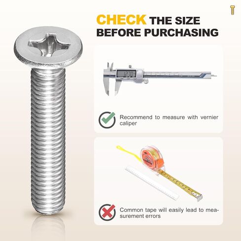 METALLIXITY Phillips Flat Head Machine Screws Bolts (1/4"-20x1-3/4) 30Pcs, Stainless Steel 304 Countersunk Cross Screws - for Household Indoor Maintenance Installment DIY, Silver in Kuwait