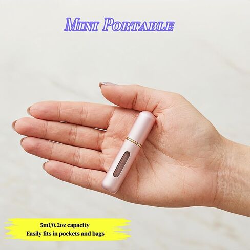 BUBBLE-FLY 7 عبوات رذاذ عطر قابلة لإعادة الملء، زجاجة رذاذ كولونيا صغيرة بحجم 5 مل مضادة للتسرب، حشوة مضخة سفلية لسهولة إعادة الملء، رذاذات ملونة محمولة للسفر وصالة الألعاب الرياضية، معتمدة من إدارة أمن المواصلات الأمريكية in Kuwait