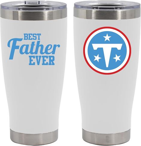 The Memory Company Officially Licensed 20oz Red Stainless Steel Tumbler, Direct Print, Best Father Ever Design, San Francisco 49ers in Kuwait