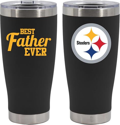 The Memory Company Officially Licensed 20oz Red Stainless Steel Tumbler, Direct Print, Best Father Ever Design, San Francisco 49ers in Kuwait
