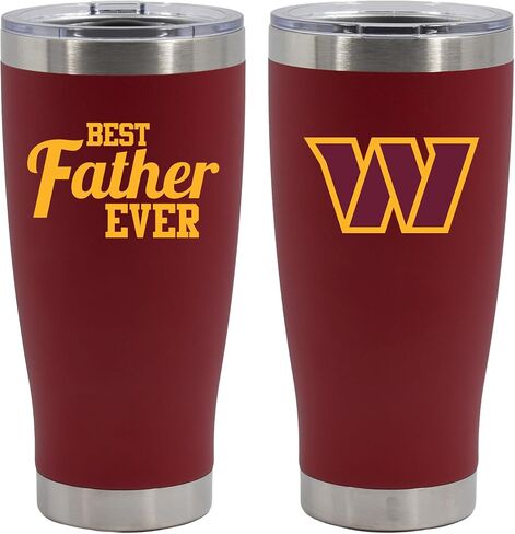 The Memory Company Officially Licensed 20oz Red Stainless Steel Tumbler, Direct Print, Best Father Ever Design, San Francisco 49ers in Kuwait