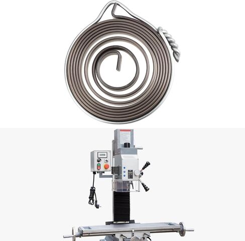 2Pcs Drill Press Quill Feed Return Coil Spring Assembly 1540mm 58x10x1.5mm Steel Hook Mounting in Kuwait