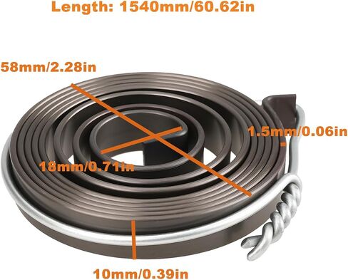 2Pcs Drill Press Quill Feed Return Coil Spring Assembly 1540mm 58x10x1.5mm Steel Hook Mounting in Kuwait