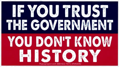 If You Trust The Government You Don't Know History Freedom Liberty Constitution Small Laptop Car Bumper Sticker Water Bottle Decal 4.5-by-2.5 Inches (Sticker) in Kuwait
