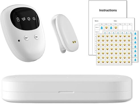 Wireless Bedwetting Alarm for Boys and Girls, USB Rechargeable, 3 Working Modes, Pee Alarm for Children,Blue in Kuwait