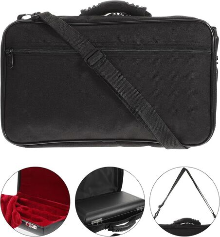Ciieeo Oboe Portable Storage Bag Set Black Canvas Oboe Case with Shoulder Strap Lightweight for Wind Instrument Protection and Travel in Kuwait