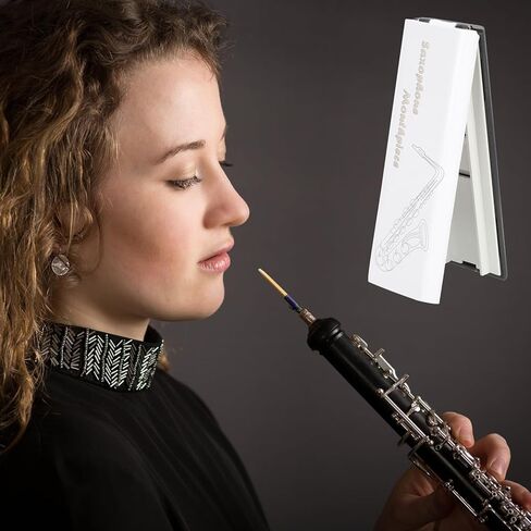 Oboe Reed Carrying Box Plastic Storage Holder White Lid Black Base Wind Instrument Accessory Compact Organizer for Oboe Reeds in Kuwait