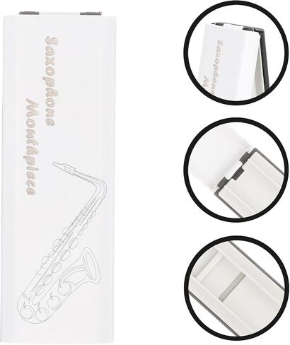 Ipetboom Oboe Reed Box بلاستيك محمول حامل قصب واحد غطاء أبيض قاعدة سوداء لملحقات أدوات الرياح in Kuwait