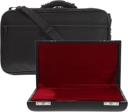 SUPVOX Oboe Leather Case and Portable Carrying Bag Set, Black Oboe Storage Box with Shoulder Strap, Instrument Holder for Wind Woodwind Accessories in Kuwait
