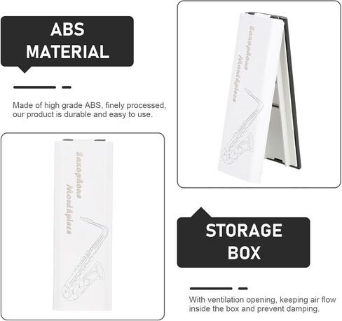 Portable Oboe Reed Container Box with White Lid and Black Base Plastic Reed Storage Case 2.5 for Travel and Music Performance in Kuwait