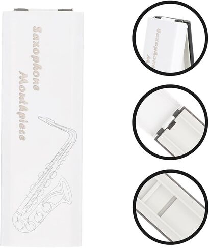 Portable Oboe Reed Container Box with White Lid and Black Base Plastic Reed Storage Case 2.5 for Travel and Music Performance in Kuwait