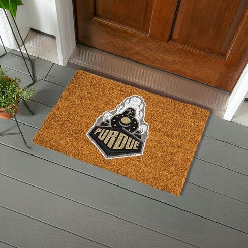 NCAA Purdue University Coir Door Mat، مدخل داخلي وخارجي، 28 × 16 بوصة سجادات أرضية ترحيب خلفية غير قابلة للانزلاق لمخالب الكلاب الموحلة، ديكور منزلي لمدخل الباب الأمامي المقاوم للطقس in Kuwait