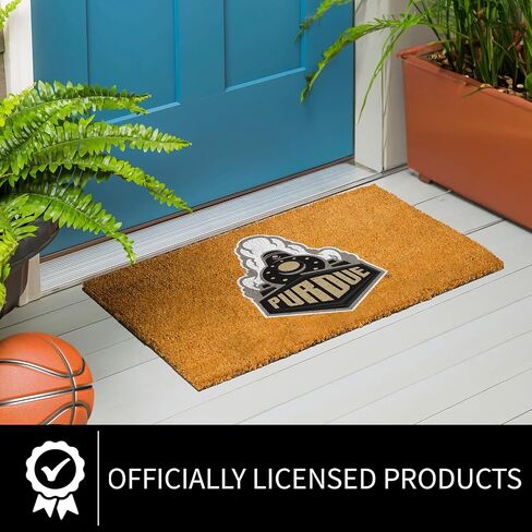 NCAA Purdue University Coir Door Mat، مدخل داخلي وخارجي، 28 × 16 بوصة سجادات أرضية ترحيب خلفية غير قابلة للانزلاق لمخالب الكلاب الموحلة، ديكور منزلي لمدخل الباب الأمامي المقاوم للطقس in Kuwait