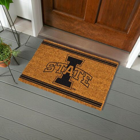 NCAA Iowa State University جوز الهند سجادة باب، مدخل داخلي وخارجي، 28 × 16 بوصة غير قابلة للانزلاق سجادات أرضية ترحيب لمخالب الكلاب الموحلة، مقاومة للطقس الأمامي مدخل الباب الأمامي ديكور المنزل in Kuwait