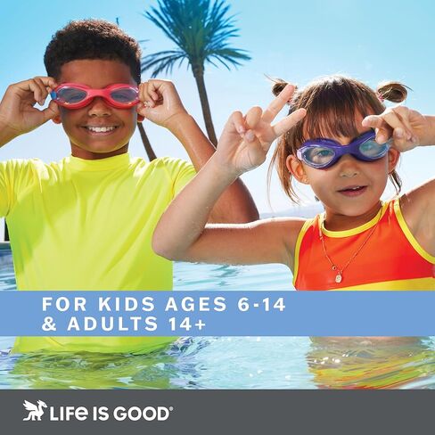 Life is Good Kids Swim Goggles (Pack of 5, Blue Multi), with Anti-Fog and UV Protection, Comfortable Adjustable Swim Eyewear for Pool, Beach & Open Water, Lap Swimming, Training, and Water Fitness in Kuwait