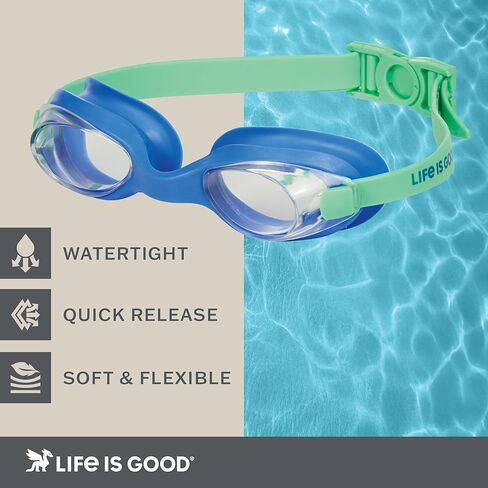 Life is Good Kids Swim Goggles (Pack of 5, Blue Multi), with Anti-Fog and UV Protection, Comfortable Adjustable Swim Eyewear for Pool, Beach & Open Water, Lap Swimming, Training, and Water Fitness in Kuwait