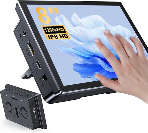 13.3'' Portable Touch Screen Monitor,VESA Touchscreen Display,1080P 10-Point HDMI VGA Port Ultra-Slim Portable Laptop Touchscreen Monitor for PC MacBook Phone PS Xbox Switch(13.3 inch) 1 in Kuwait