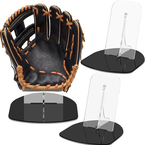Novabright 2 Pcs Baseball Glove Display Desk Mount Stand Softball Glove Holder Acrylic Storage Organizer Rack for Batting Gloves, Collectibles Memorabilia, Club Fans, Sports Team Decor Gift in Kuwait