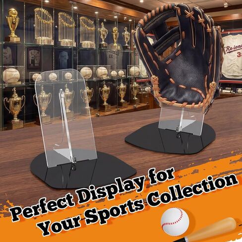 Novabright 2 Pcs Baseball Glove Display Desk Mount Stand Softball Glove Holder Acrylic Storage Organizer Rack for Batting Gloves, Collectibles Memorabilia, Club Fans, Sports Team Decor Gift in Kuwait