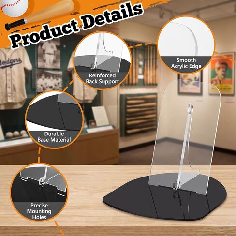Novabright 2 Pcs Baseball Glove Display Desk Mount Stand Softball Glove Holder Acrylic Storage Organizer Rack for Batting Gloves, Collectibles Memorabilia, Club Fans, Sports Team Decor Gift in Kuwait