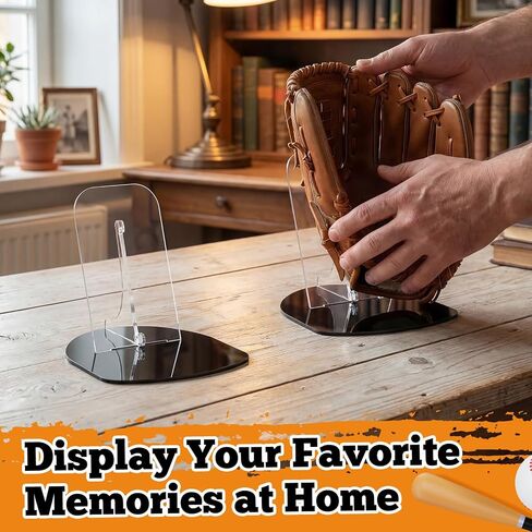 Novabright 2 Pcs Baseball Glove Display Desk Mount Stand Softball Glove Holder Acrylic Storage Organizer Rack for Batting Gloves, Collectibles Memorabilia, Club Fans, Sports Team Decor Gift in Kuwait