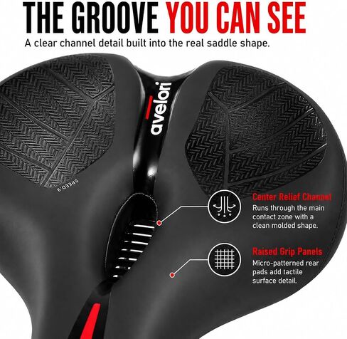 Bike Comfort Bundle: Comfortable Wide Bike Seat with Dual Shock Absorbing Ball for Men & Women + Ergonomic Handlebar Grips with Lock-on Bicycle Saddle MTB, Hybrid, Cruiser and City Bikes in Kuwait