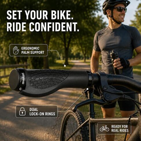 Bike Comfort Bundle: Comfortable Wide Bike Seat with Dual Shock Absorbing Ball for Men & Women + Ergonomic Handlebar Grips with Lock-on Bicycle Saddle MTB, Hybrid, Cruiser and City Bikes in Kuwait