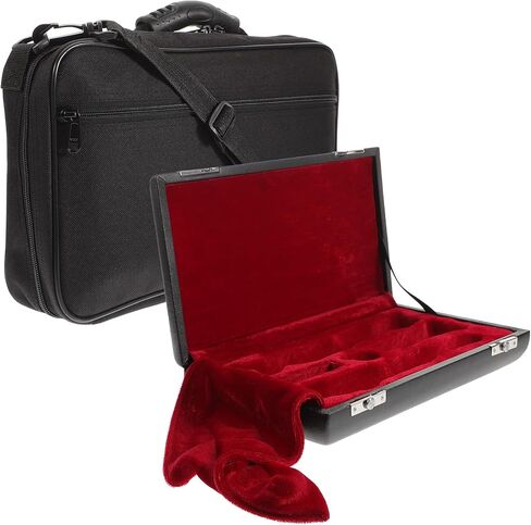 TOYANDONA Pu Leather Oboe Storage Case Set with Carry Bag, Portable Black Instrument Holder and Protective Cover for Wind Woodwind Accessories in Kuwait
