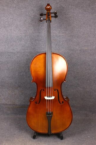 Yinfente Electric Cello 4/4 Full Size - Solid Wood Construction with Ebony Fittings, Includes Hard Case, Brizal Bow, Aux Cable & Cleaning Cloth for 4/4 Cello (black-1) in Kuwait