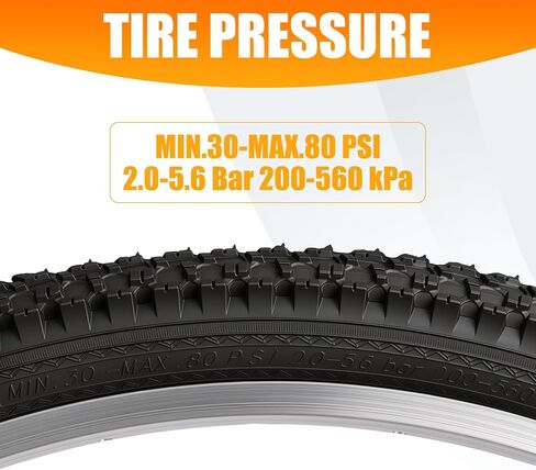 2 Pack 26" x 1.95" Mountain Bike Tire Set, 26 inch Folding Replacement Puncture-Resistant Bicycle Tires with 26 x 1.75-2.125 inch Bike Tubes and Repair Tool Kit for Mountain Bike, Off-Road Bike in Kuwait