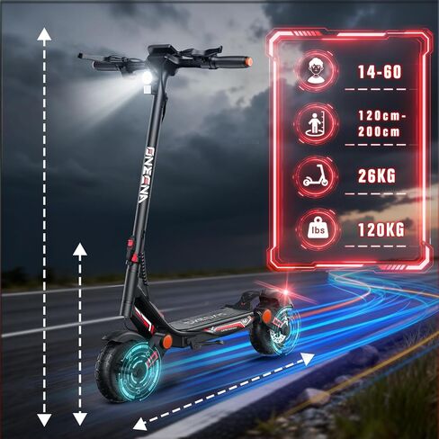 Dual Motor Adult Electric Scooter, 10 Inch Tubeless Foldable E-Scooter | 3000W Motor, 35 MPH Top Speed, 45 Miles Range, Dual Brakes & LED Display, Off Road Commuting Scooter in Kuwait